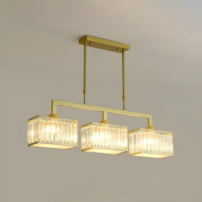  Kitchens Modern Crystal Gold Island Pendant Light Image - 2
