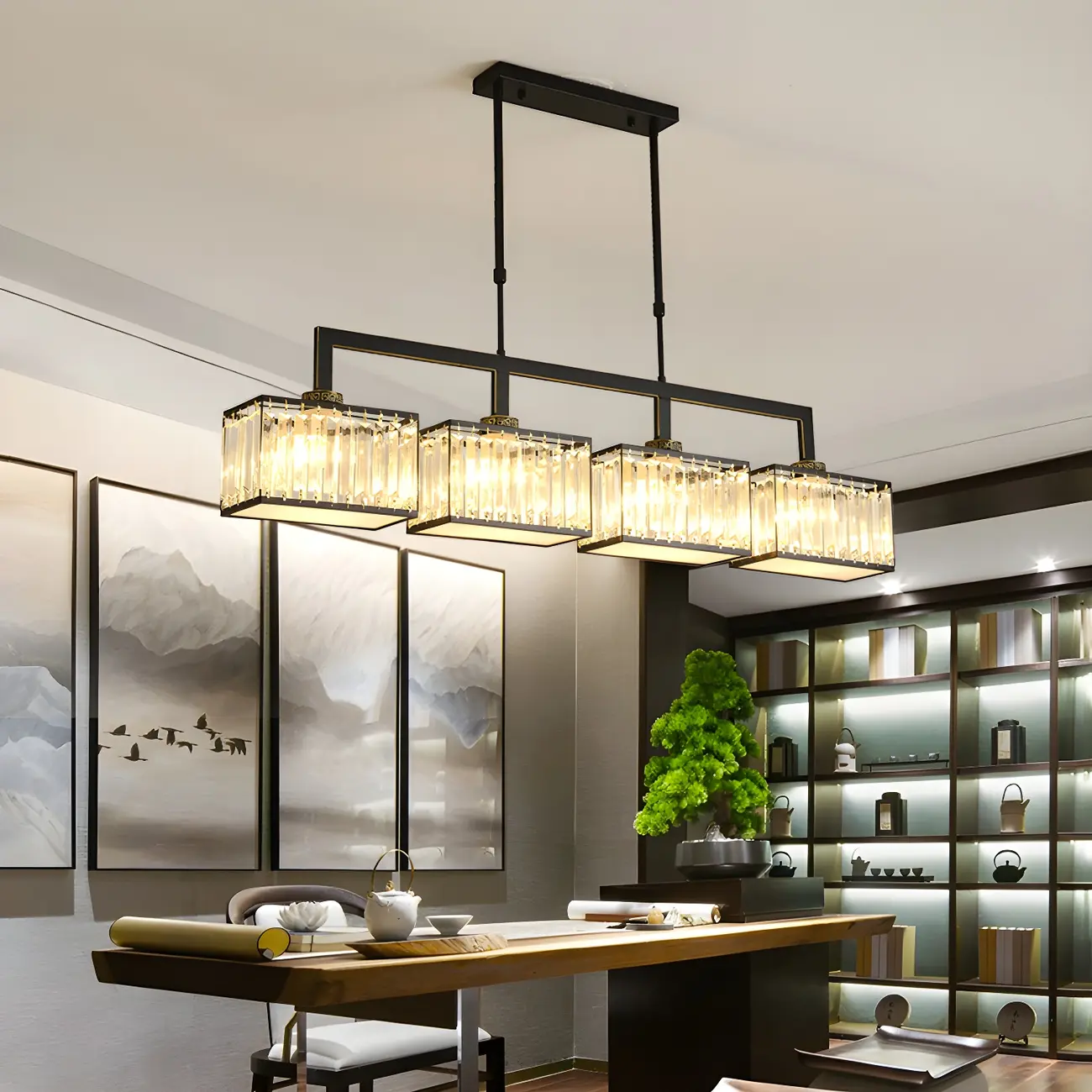  Kitchens Modern Crystal Gold Island Pendant Light Image - 5 | homeyfad