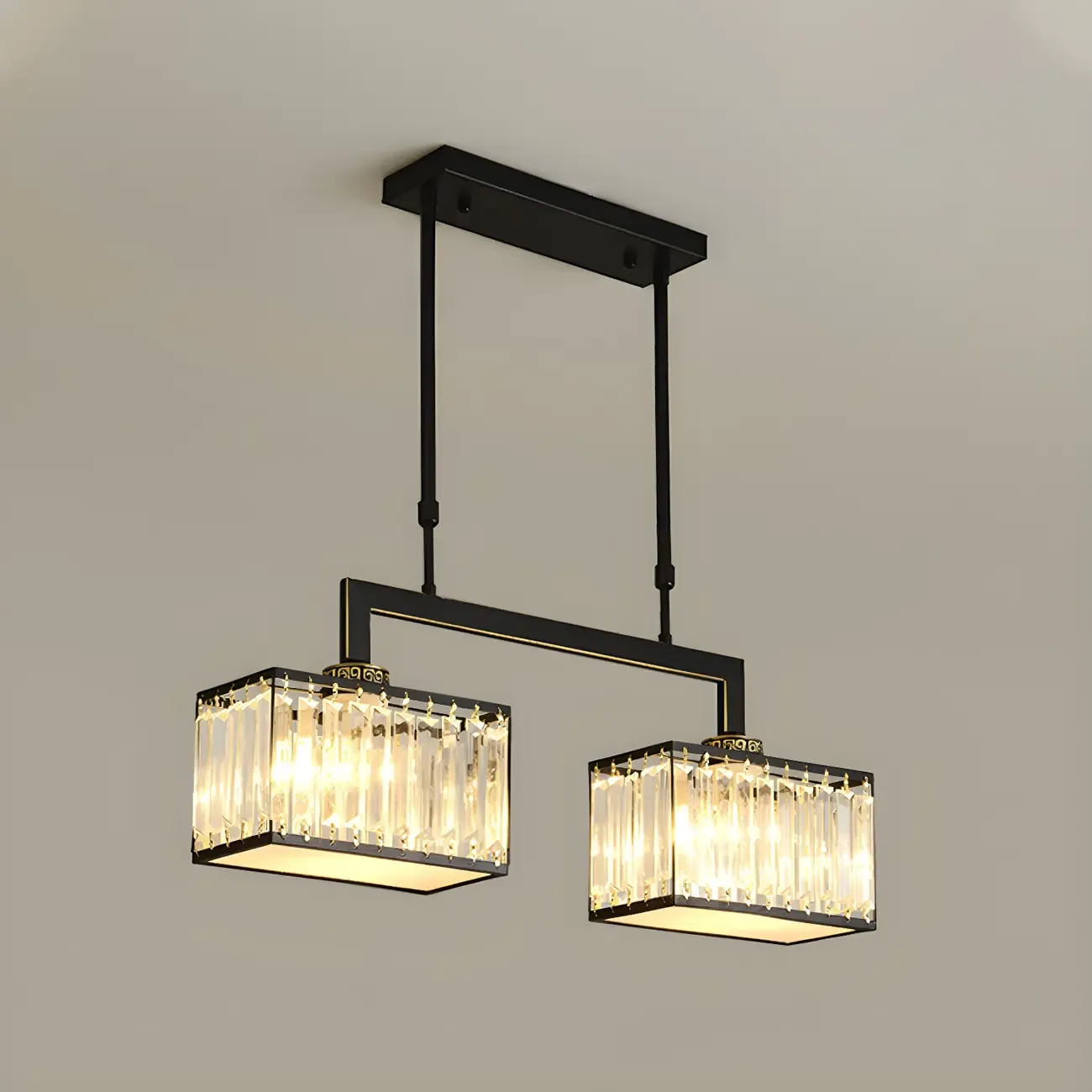  Kitchens Modern Crystal Gold Island Pendant Light Image - 7