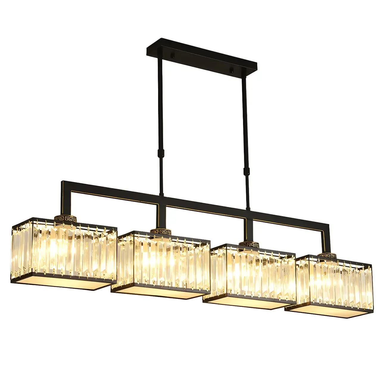  Kitchens Modern Crystal Gold Island Pendant Light Image - 9
