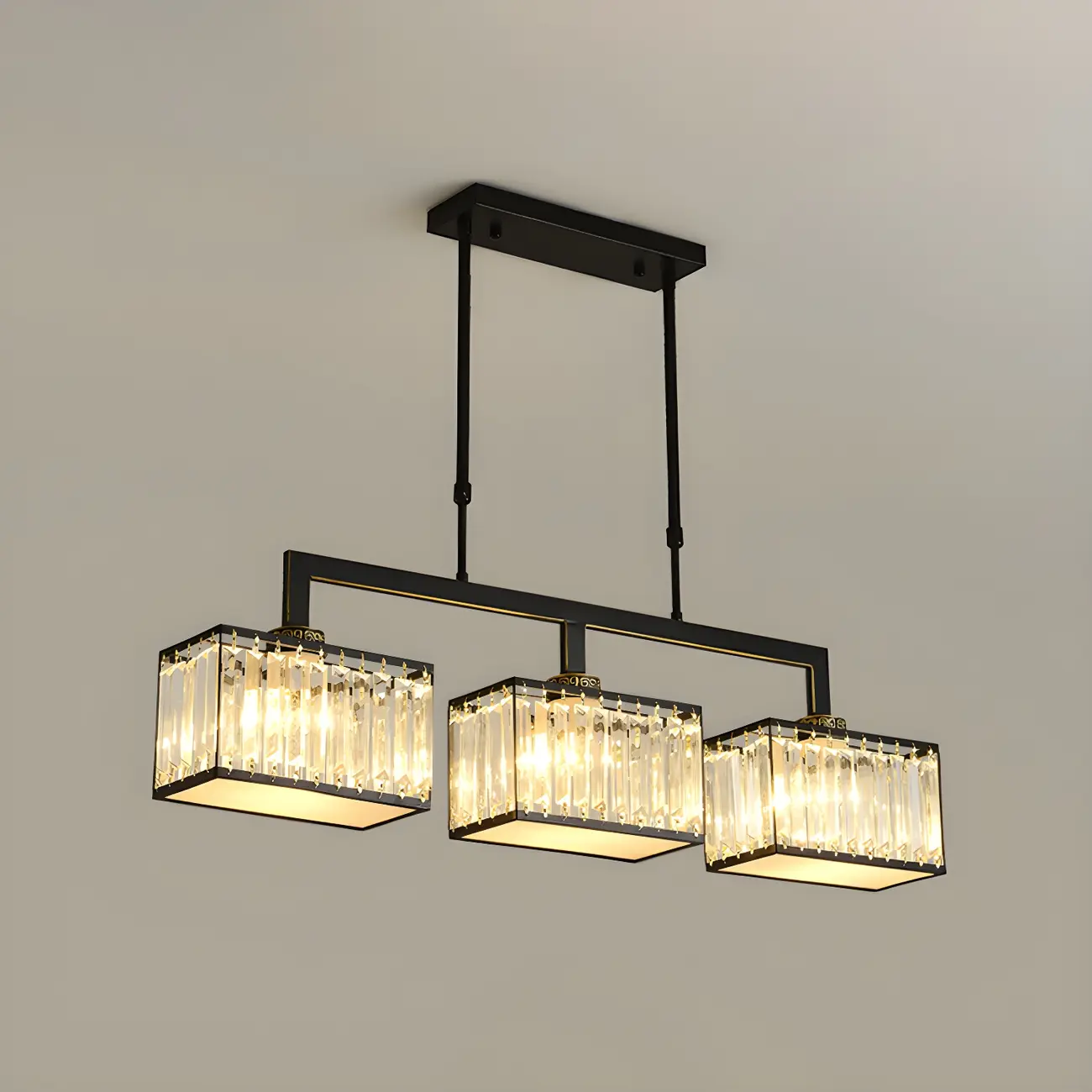  Kitchens Modern Crystal Gold Island Pendant Light Image - 10 | homeyfad