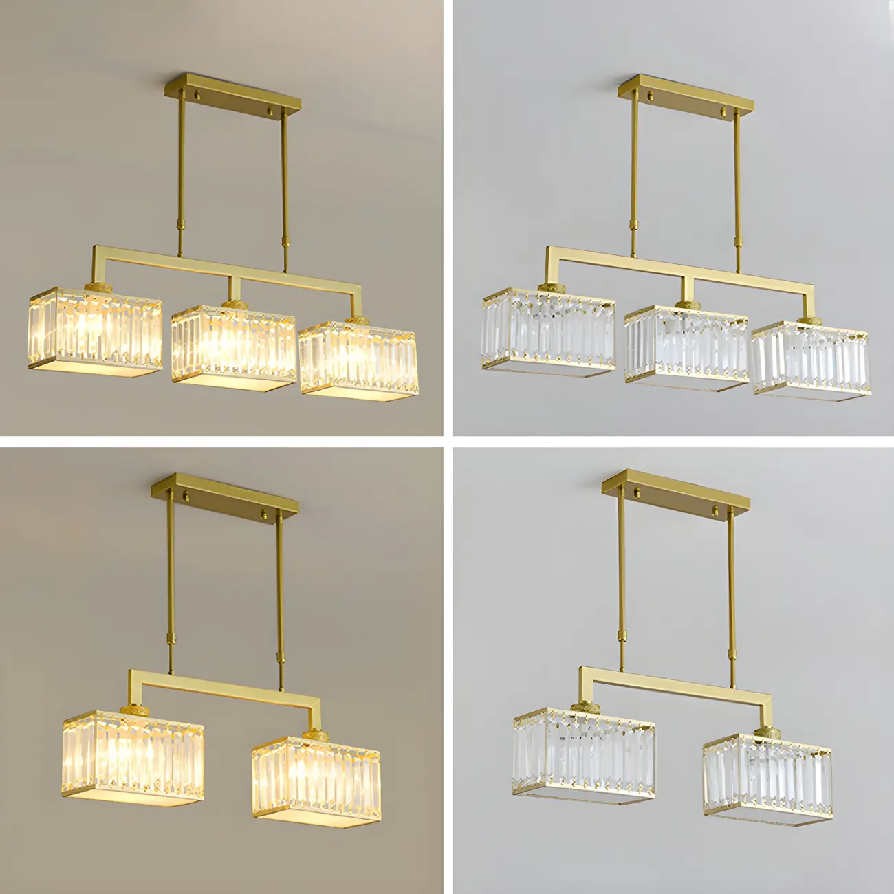  Kitchens Modern Crystal Gold Island Pendant Light Image - 15 | homeyfad