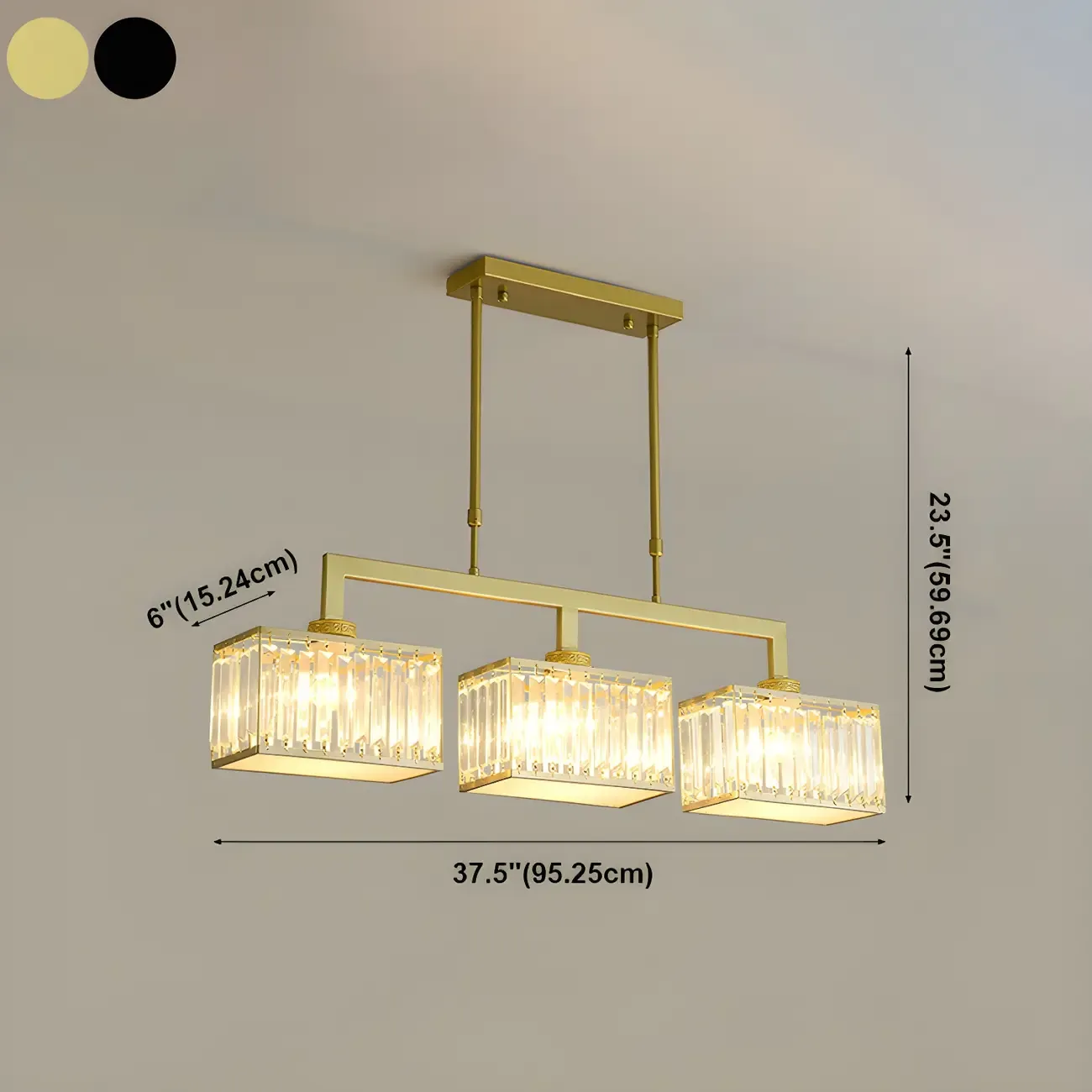  Kitchens Modern Crystal Gold Island Pendant Light Image - 22