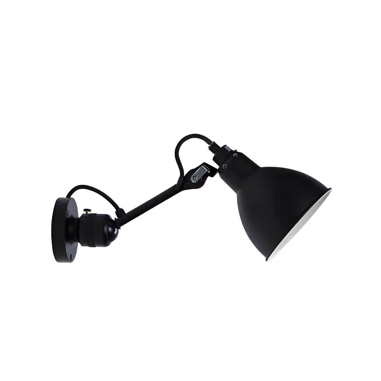 White Inner Shade Black Metal Swing Arm Wall Light Image - 8 | homeyfad