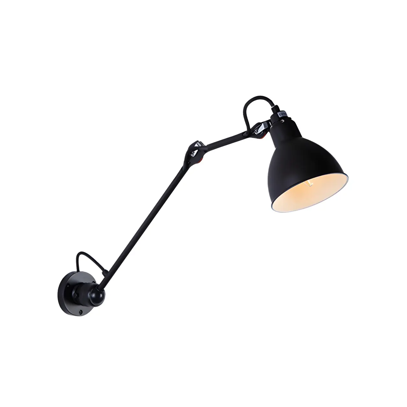 White Inner Shade Black Metal Swing Arm Wall Light Image - 10 | homeyfad