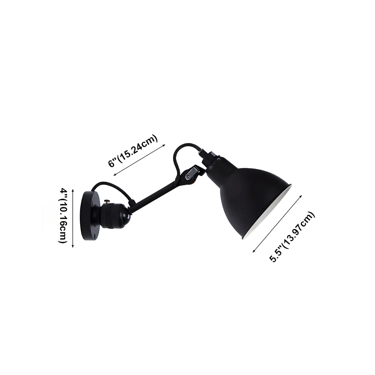 White Inner Shade Black Metal Swing Arm Wall Light Image - 15 | homeyfad