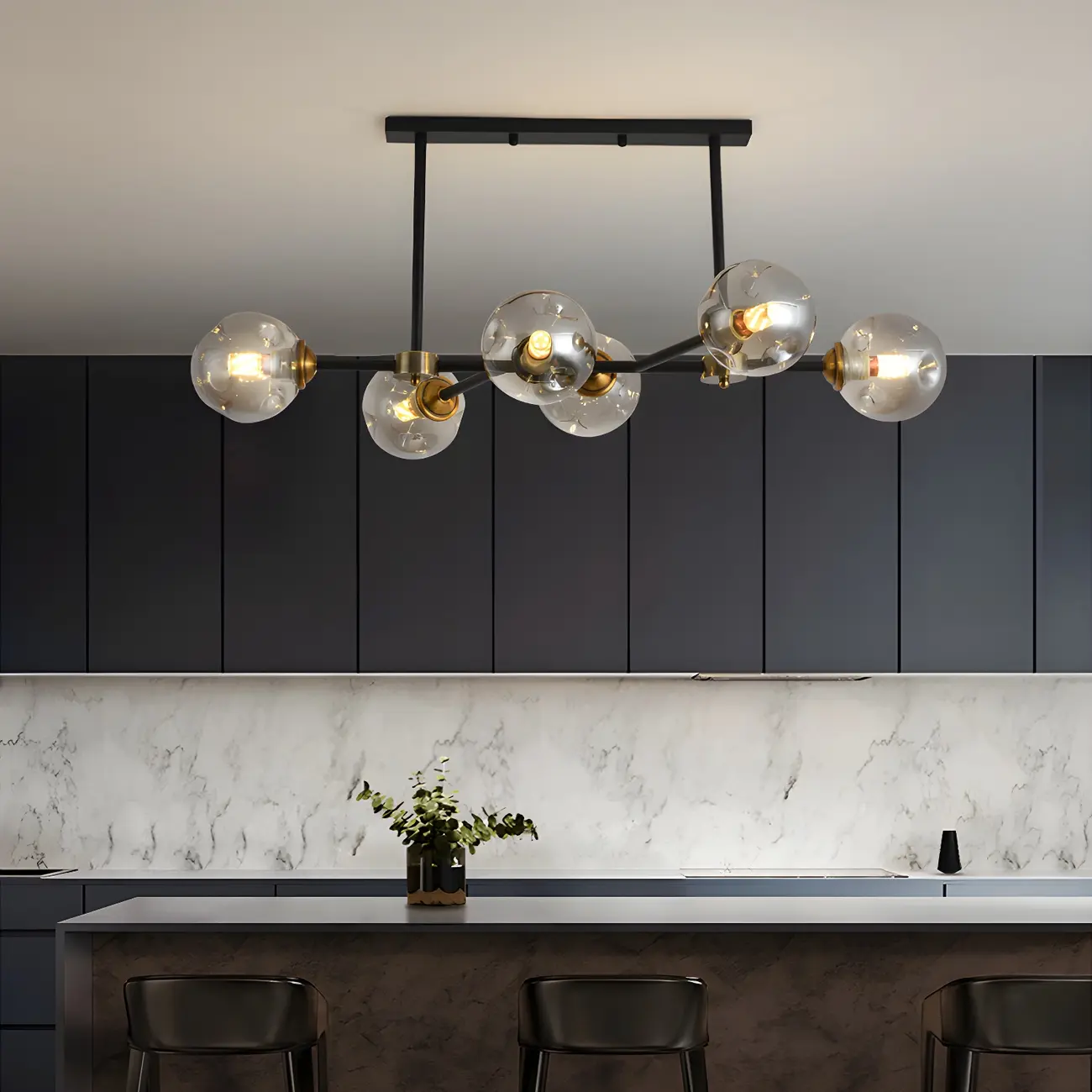 Sputnik Glass Globe Pendant Light for Kitchen Image - 6 | homeyfad