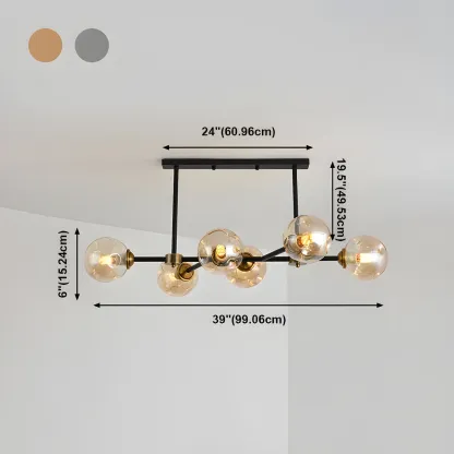 Sputnik Glass Globe Pendant Light for Kitchen #size