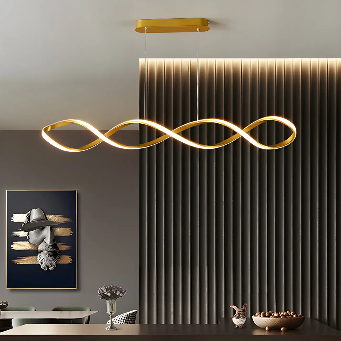Abstract Modern LED Sculptural Island Light Image - 13 | homeyfad