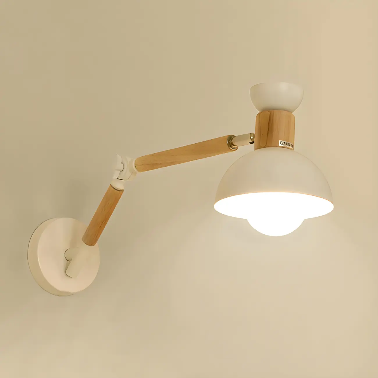 Modern Wood Metal Swing Arm Wall Light Image - 7 | homeyfad