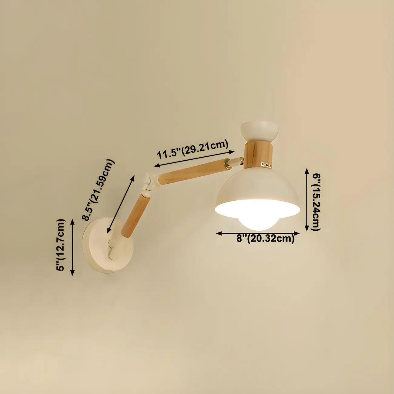 Modern Wood Metal Swing Arm Wall Light #size | homeyfad