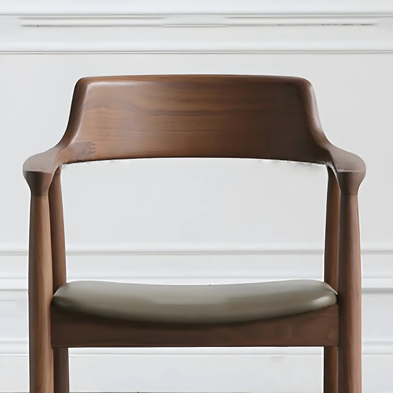 Traditional Style Solid Wooden Dining Chair with Armrest Image - 6 | homeyfad