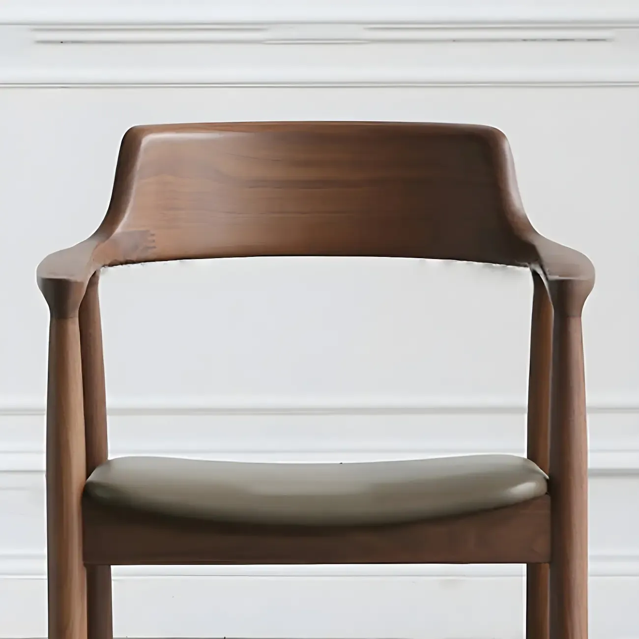 Traditional Style Solid Wooden Dining Chair with Armrest Image - 6