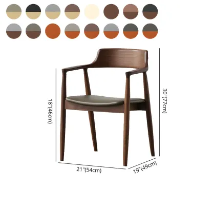 Traditional Style Solid Wooden Dining Chair with Armrest #size