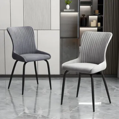 Industrial Dark Gray Armless Kitchen Dining Chairs Image - 6