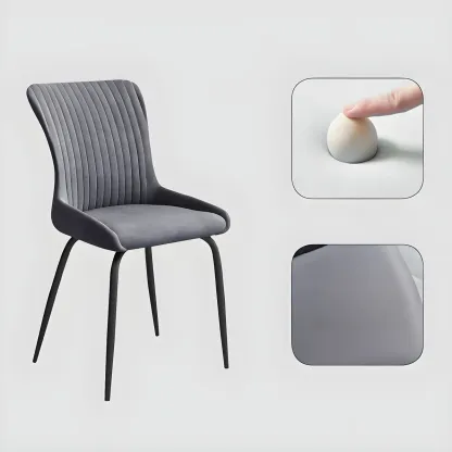 Industrial Dark Gray Armless Kitchen Dining Chairs Image - 7