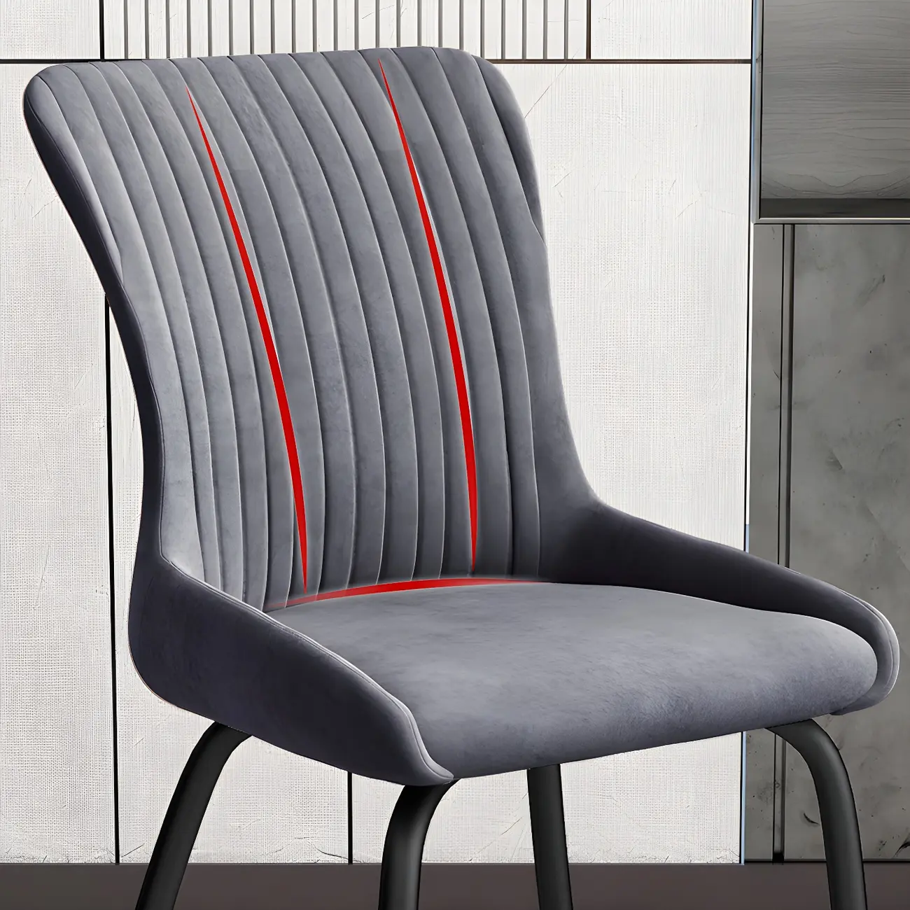 Industrial Dark Gray Armless Kitchen Dining Chairs Image - 11 | homeyfad