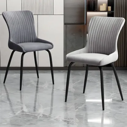 Industrial Dark Gray Armless Kitchen Dining Chairs Image - 18