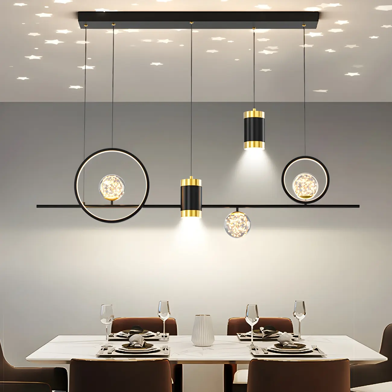 Trendy Modern Metal Cylinder Multi-Light Pendant Image - 1 | homeyfad
