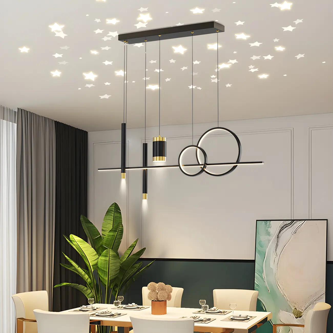 Trendy Modern Metal Cylinder Multi-Light Pendant Image - 3 | homeyfad