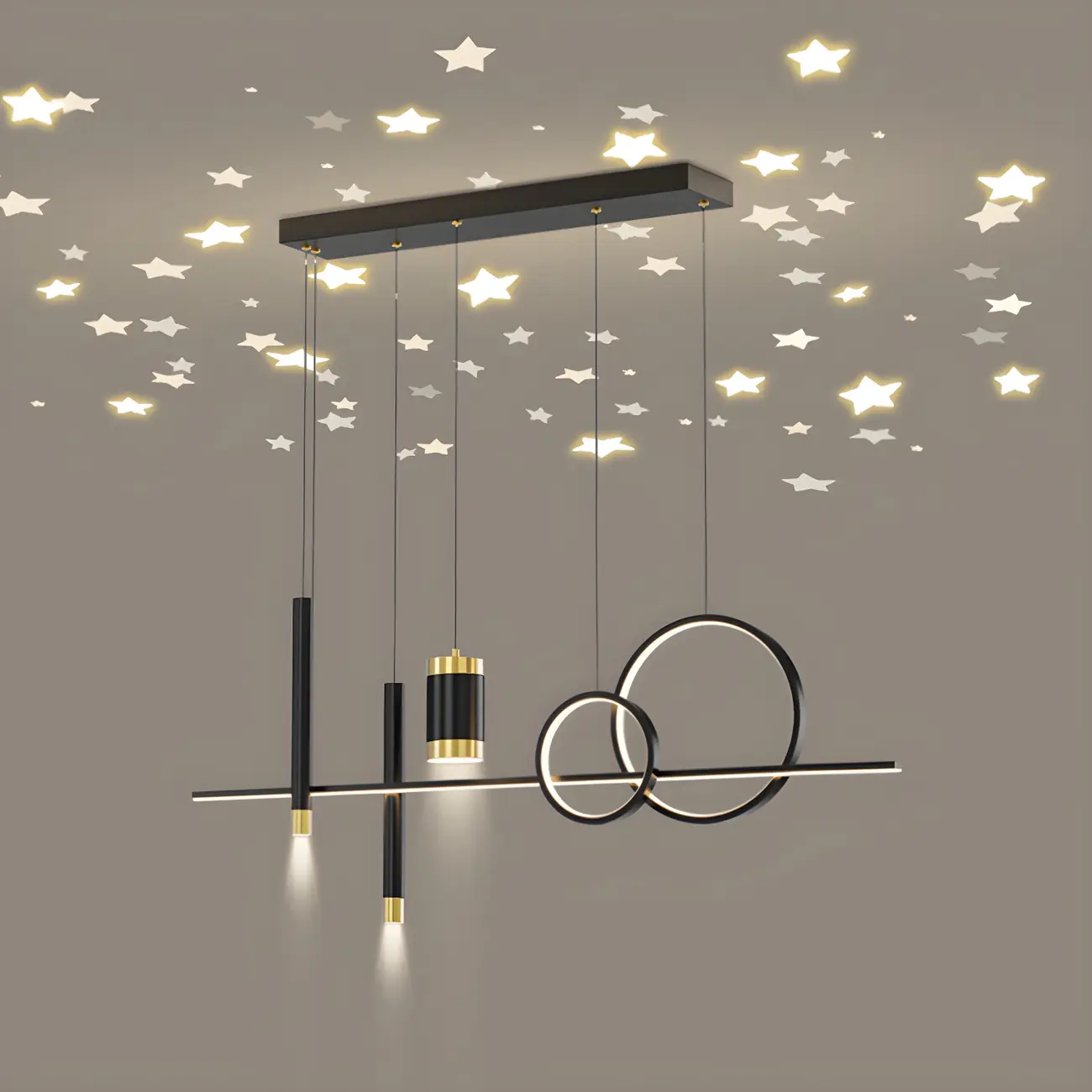 Trendy Modern Metal Cylinder Multi-Light Pendant Image - 7 | homeyfad