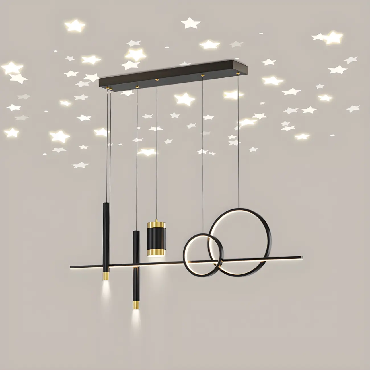 Trendy Modern Metal Cylinder Multi-Light Pendant Image - 8 | homeyfad