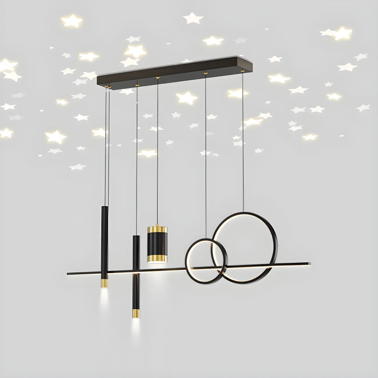 Trendy Modern Metal Cylinder Multi-Light Pendant Image - 9 | homeyfad