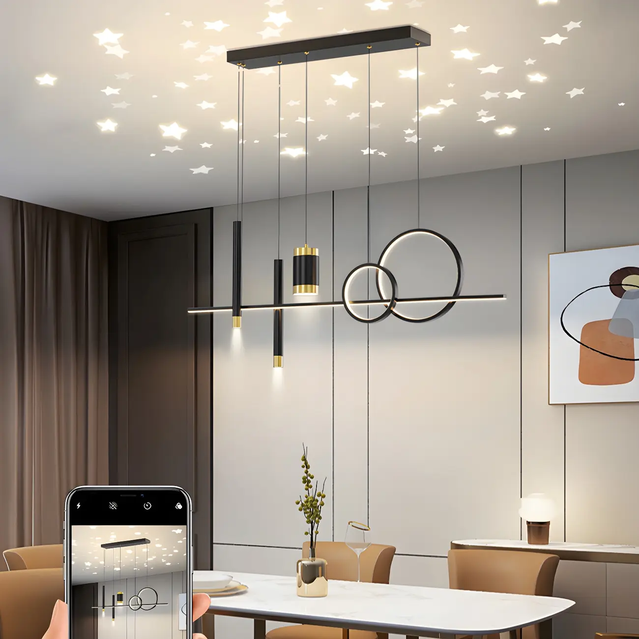 Trendy Modern Metal Cylinder Multi-Light Pendant Image - 13 | homeyfad