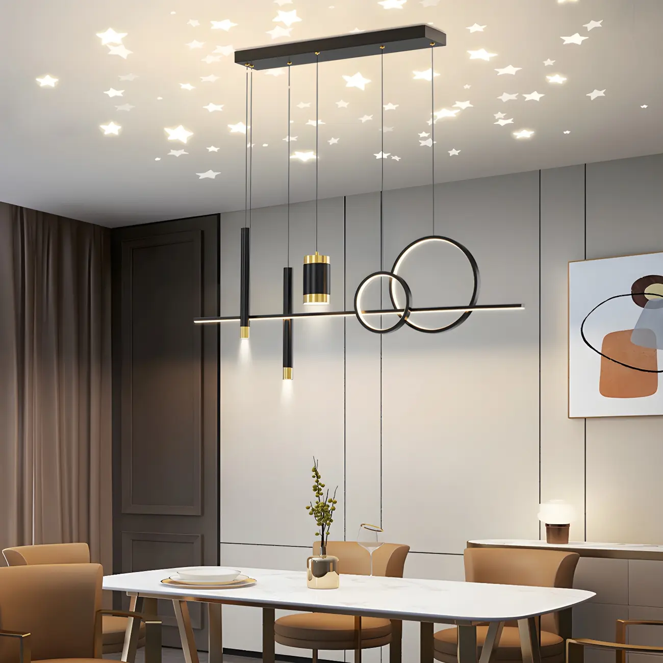 Trendy Modern Metal Cylinder Multi-Light Pendant Image - 15 | homeyfad