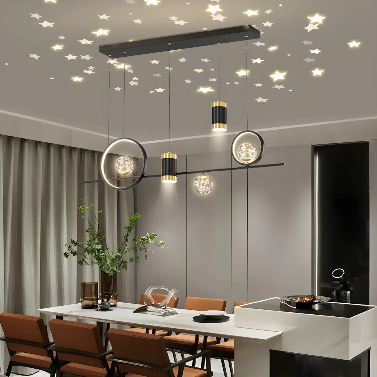 Trendy Modern Metal Cylinder Multi-Light Pendant Image - 16 | homeyfad