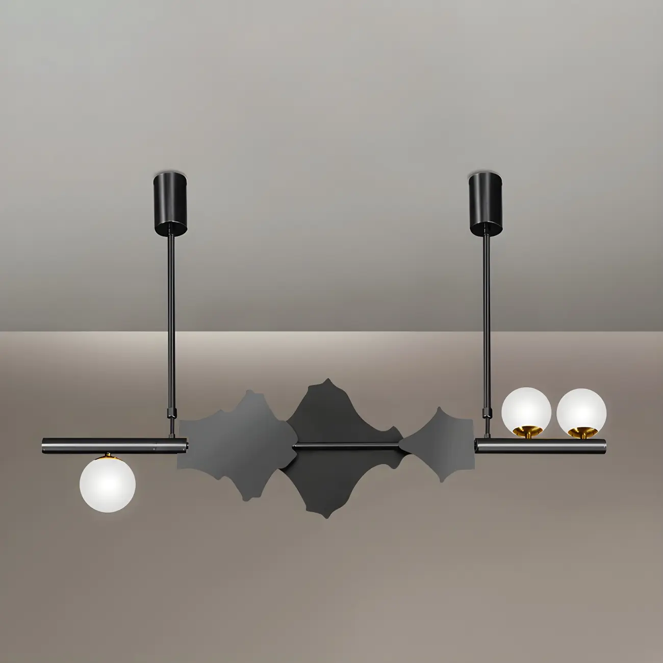 3/4-Light Modern Gold Metal Abstract Island Light Image - 3 | homeyfad