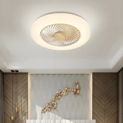 Modern Flush Mount Ceiling Fan with Light 3-Speed for Living Room