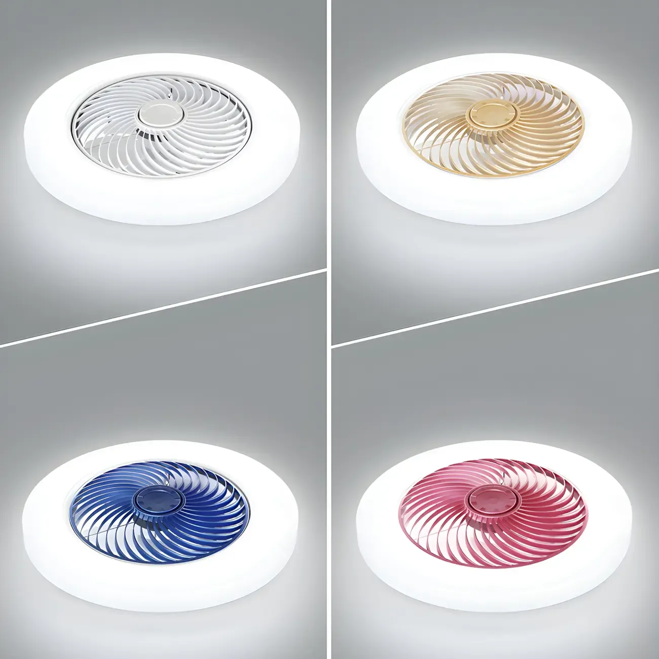 Modern Flush Mount Ceiling Fan with Light 3-Speed for Living Room