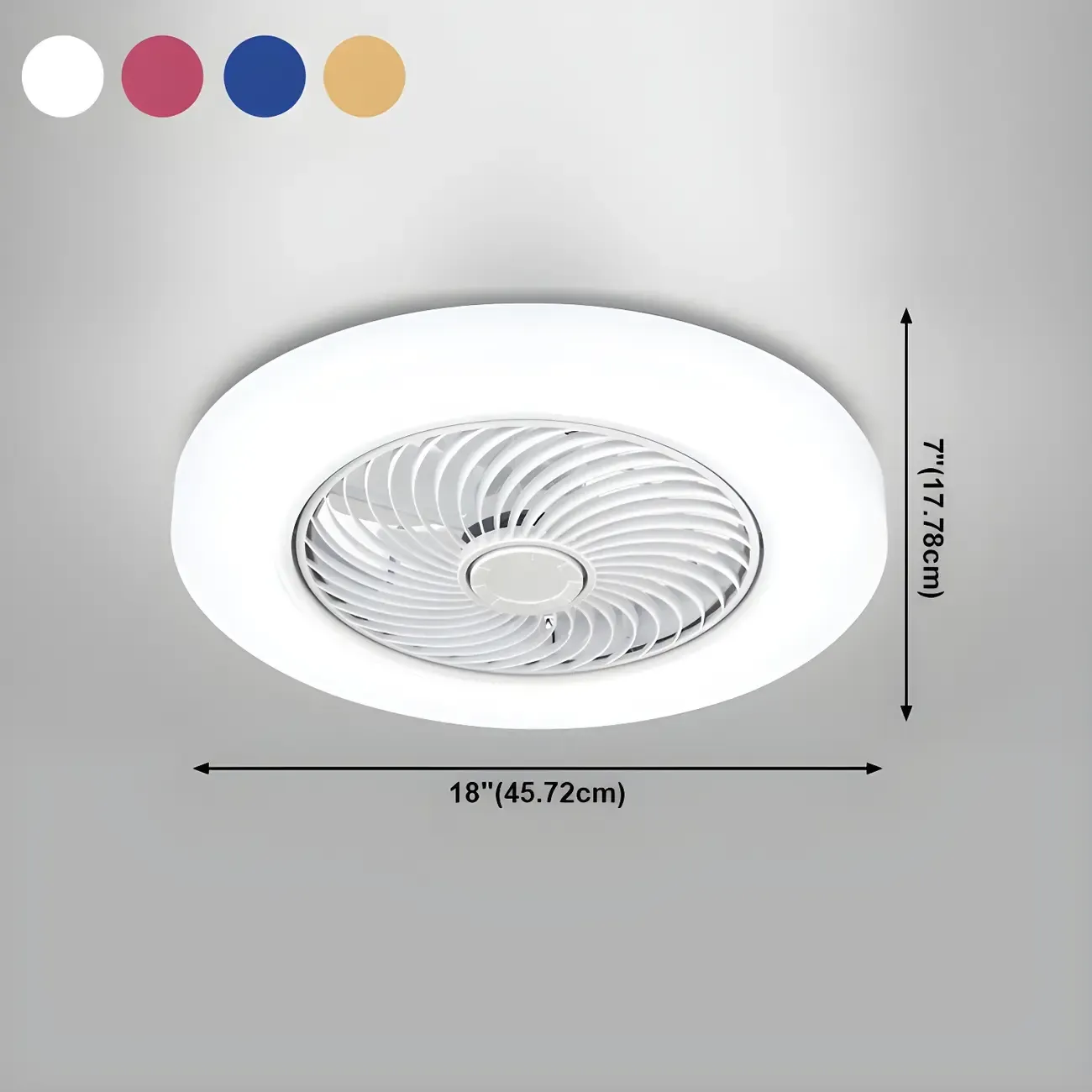Modern Flush Mount Ceiling Fan with Light 3-Speed for Living Room
