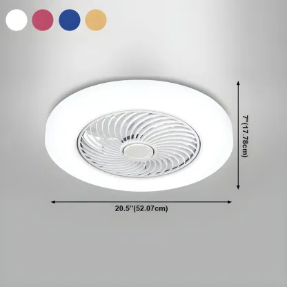 Modern Flush Mount Ceiling Fan with Light 3-Speed for Living Room