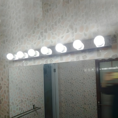 Modern Silver Multi Bulb Vanity Light for Bathroom