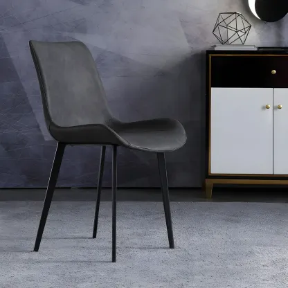 Industrial Upholstered Arm Chair with Metal Frame Image - 5