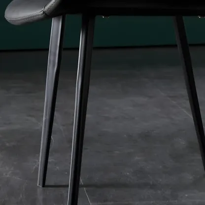 Industrial Upholstered Arm Chair with Metal Frame Image - 9