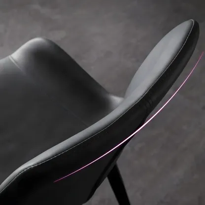 Industrial Upholstered Arm Chair with Metal Frame Image - 10