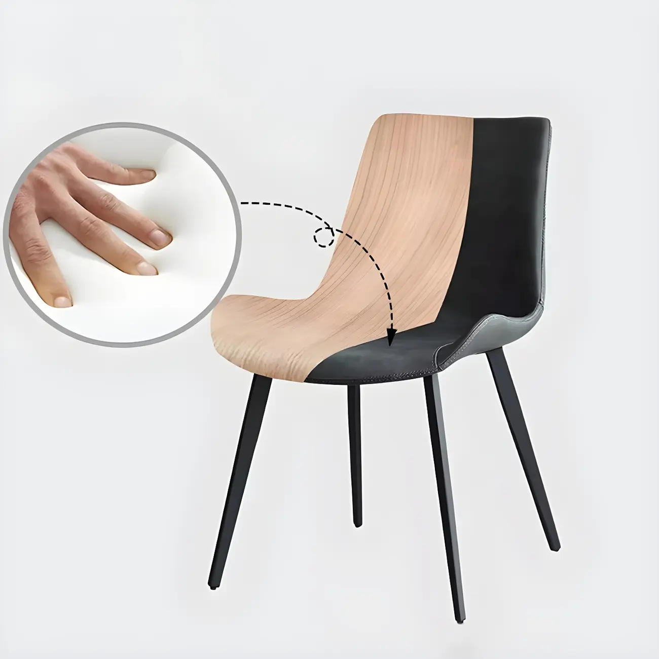 Industrial Upholstered Arm Chair with Metal Frame Image - 13 | homeyfad