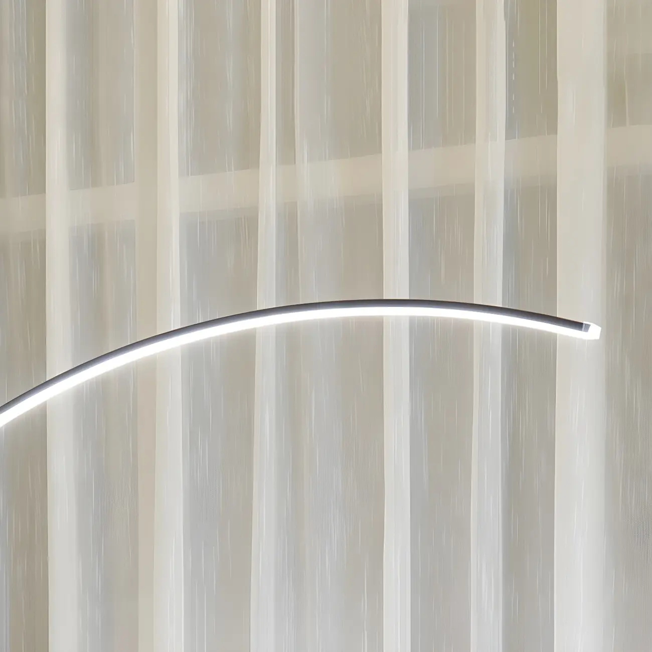 Stylish Silica Gel Metal Linear Arc LED Floor Lamp Image - 12 | homeyfad