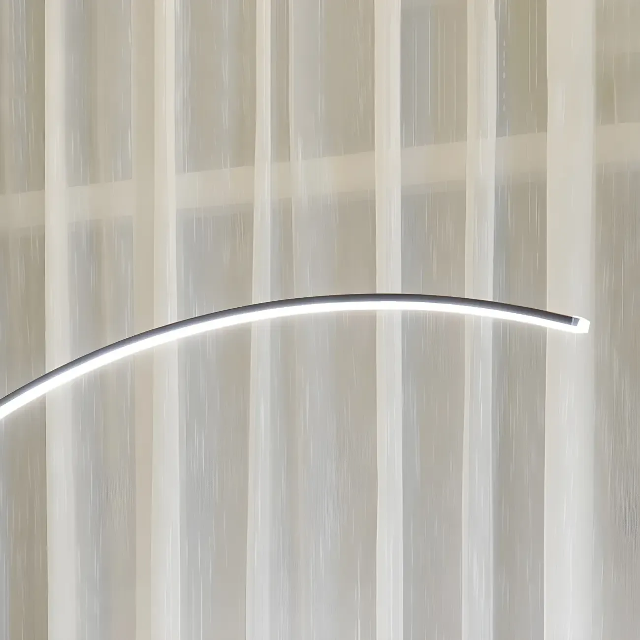 Stylish Silica Gel Metal Linear Arc LED Floor Lamp Image - 12