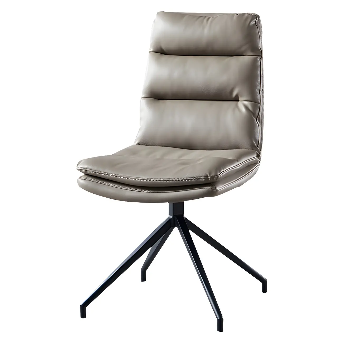 High Back Swivel Faux Leather Armless Dining Chairs Image - 20 | homeyfad