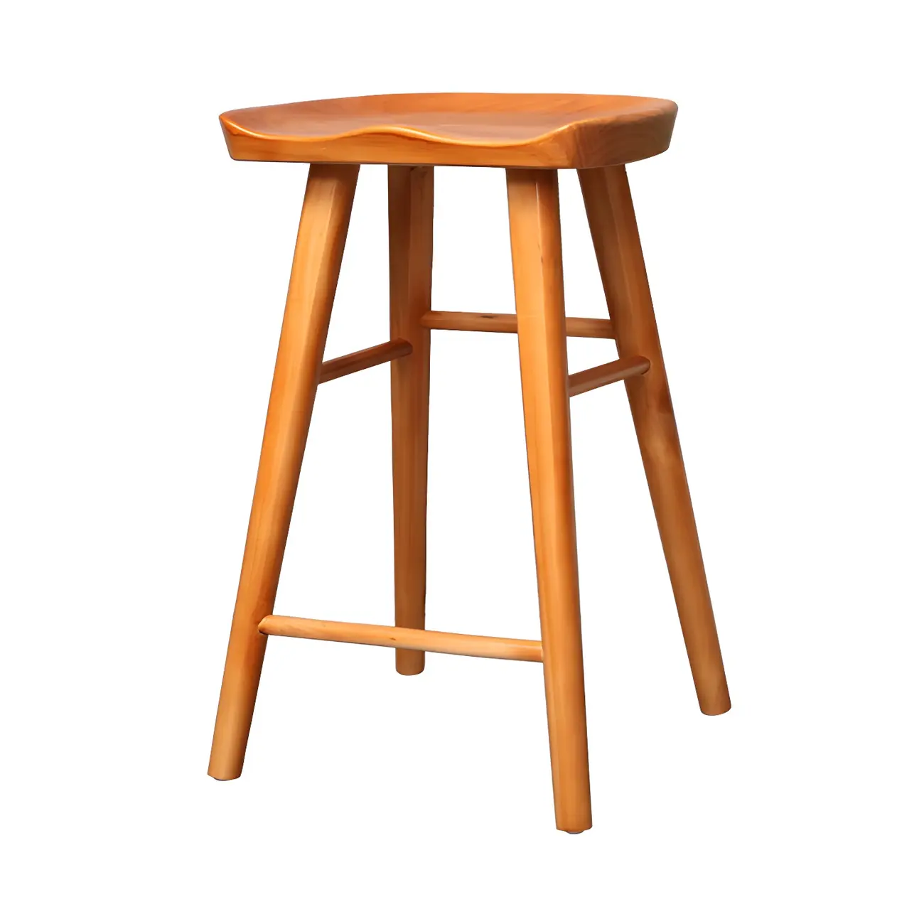 Counter Height Backless Wooden Industrial Bar Stools Image - 4 | homeyfad