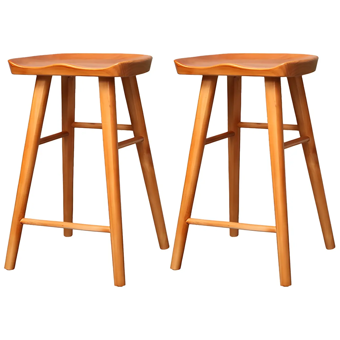 Counter Height Backless Wooden Industrial Bar Stools Image - 5 | homeyfad
