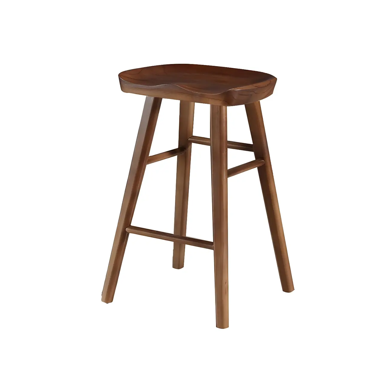 Counter Height Backless Wooden Industrial Bar Stools Image - 9 | homeyfad