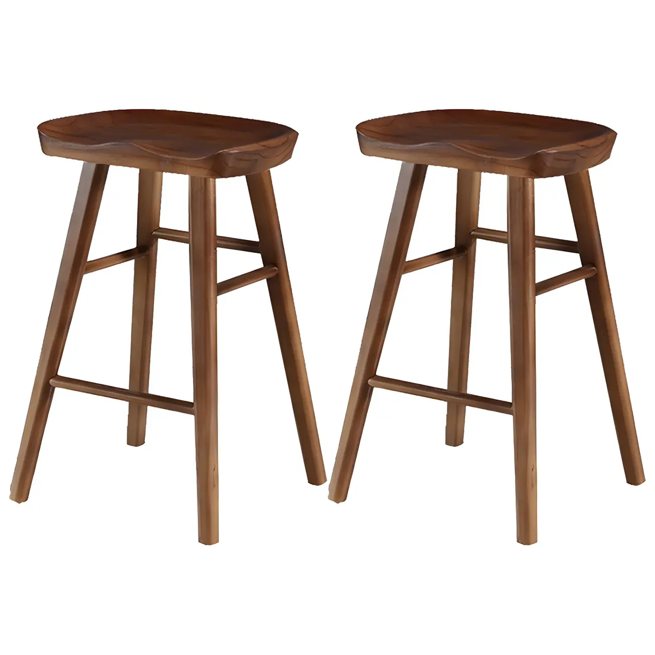 Counter Height Backless Wooden Industrial Bar Stools Image - 11 | homeyfad