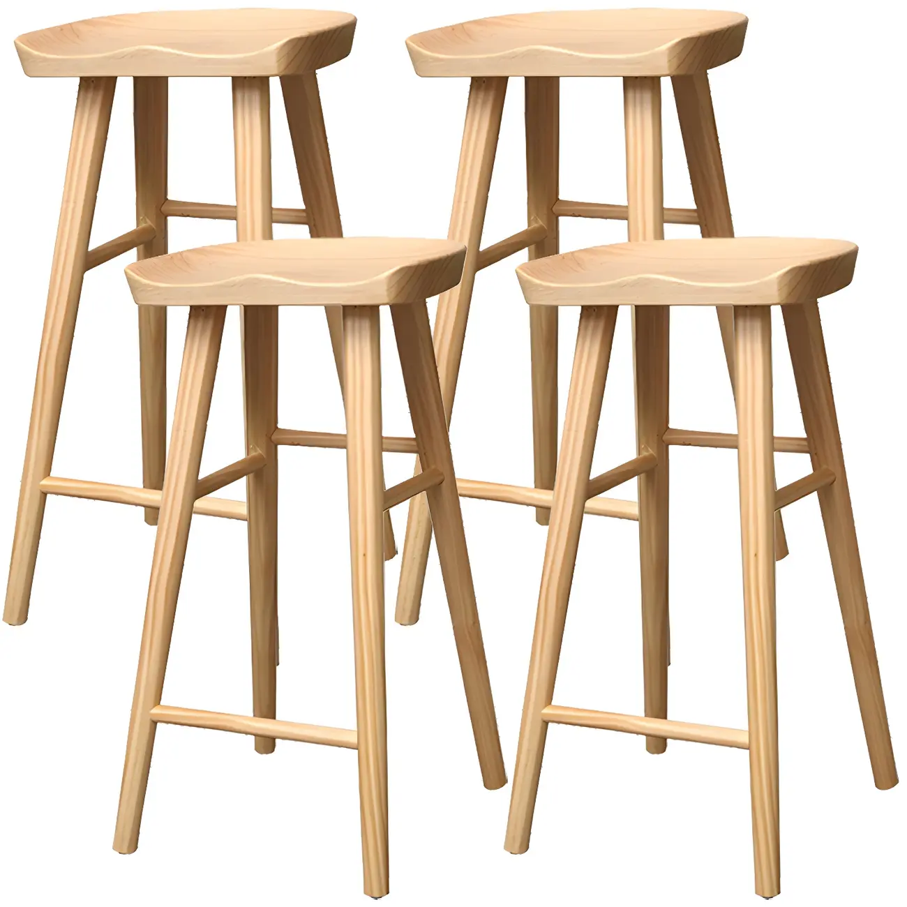 Counter Height Backless Wooden Industrial Bar Stools Image - 13 | homeyfad