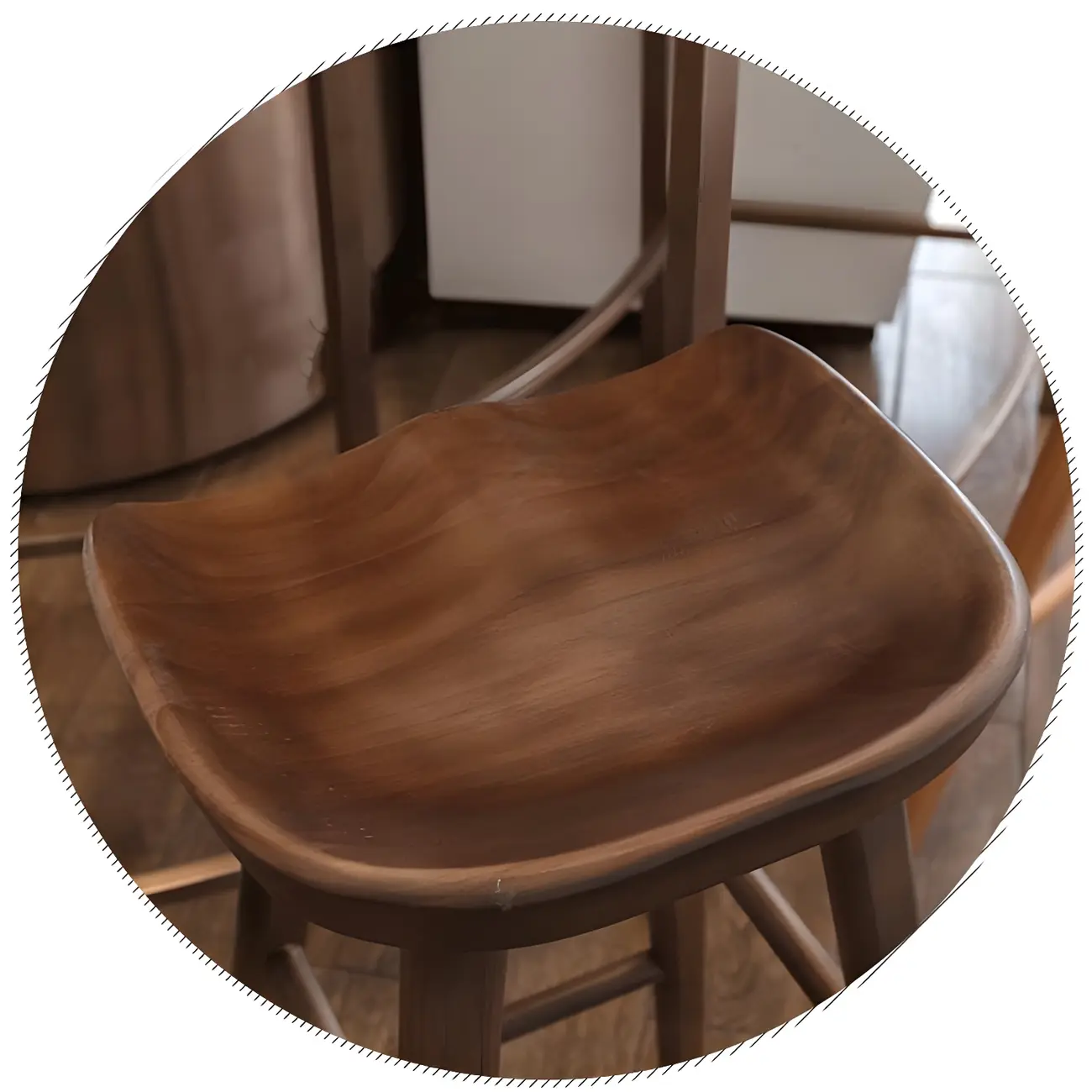 Counter Height Backless Wooden Industrial Bar Stools Image - 14 | homeyfad