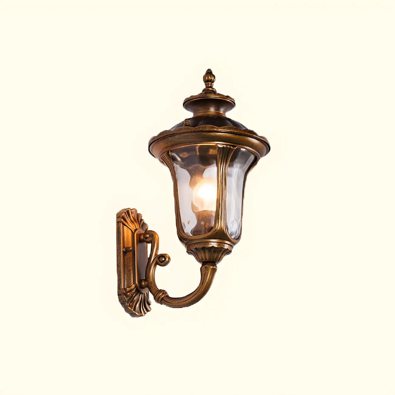 Antique Black Metal Glass Outdoor Wall Lantern Sconce Image - 6 | homeyfad